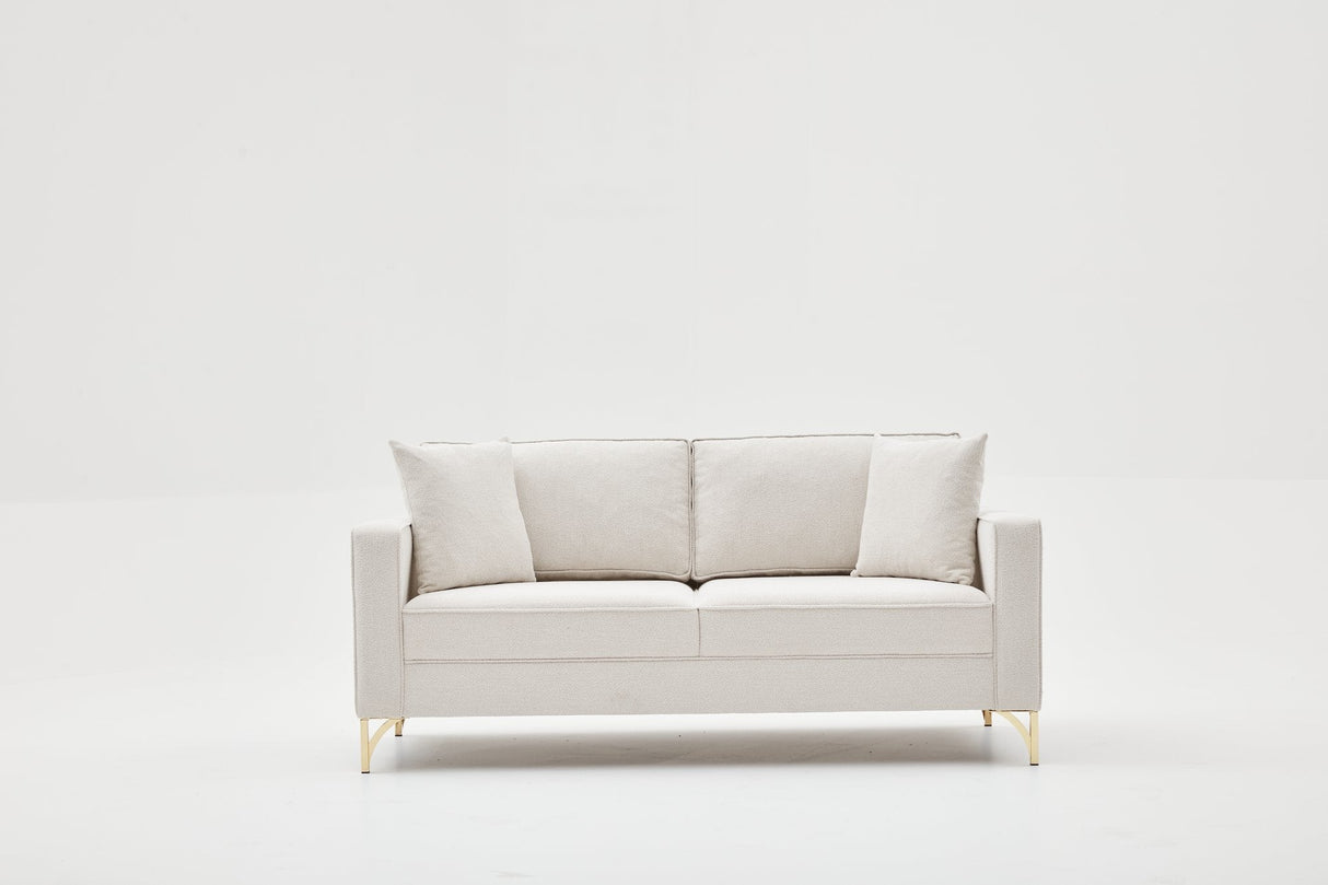 Canapea fixă Berlin, Diverse culori, Diverse configurații, Diverse dimensiuni - Crem - Auriu - 180x91x83 cm - 2 locuri | SKU: 825BLC2791 | Canapea fixă Berlin, varianta Crem - Auriu - 180x91x83 cm - 2 locuri, produs pentru amenajarea locuinței, disponibil online în România la CasaMob