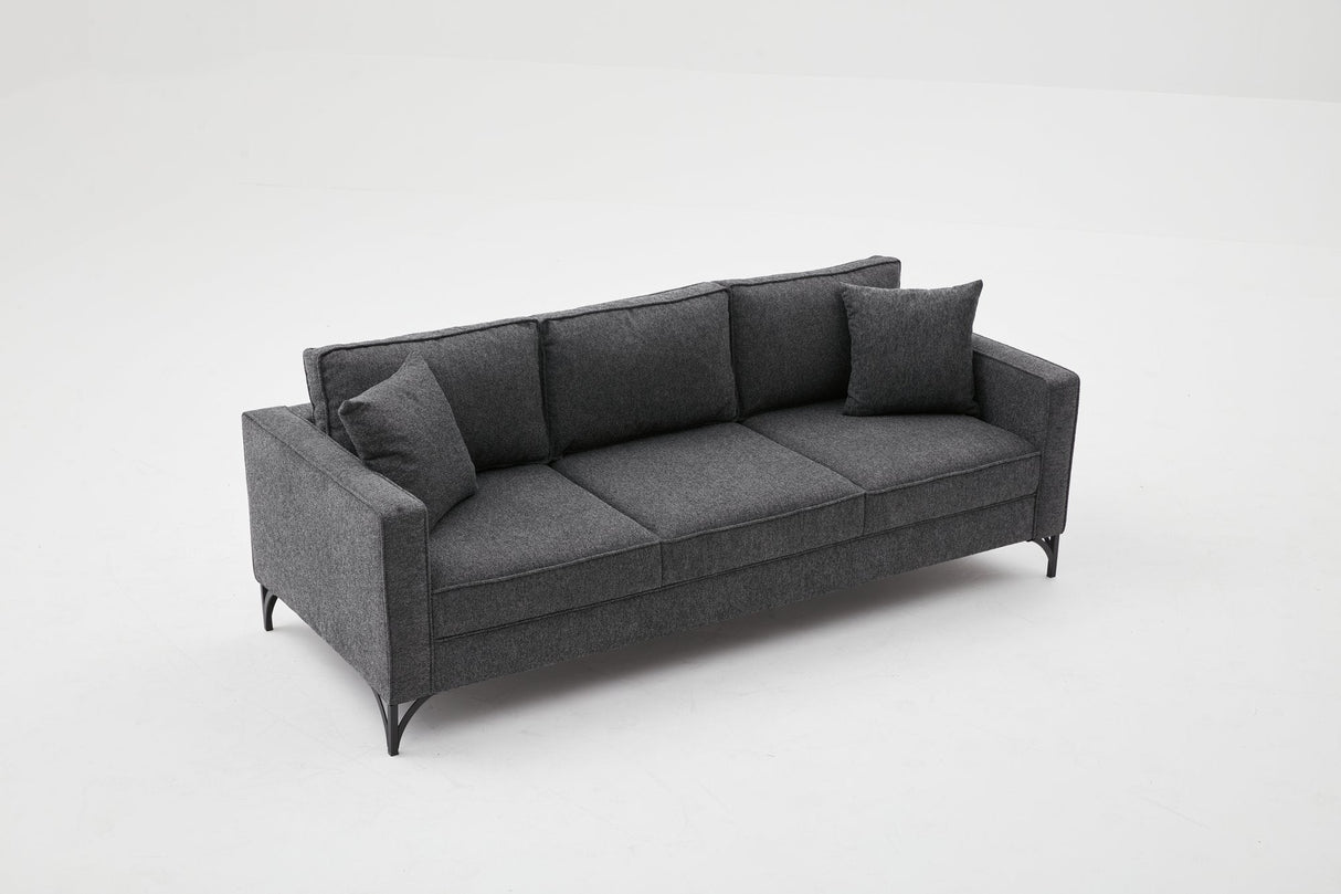 Canapea fixă Berlin, Diverse culori, Diverse configurații, Diverse dimensiuni - Antracit - Negru - 220x91x83 cm - 3 locuri | SKU: 825BLC2796 | Canapea fixă Berlin, varianta Antracit - Negru - 220x91x83 cm - 3 locuri, produs pentru amenajarea locuinței, disponibil online în România la CasaMob