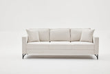 Canapea fixă Berlin, Diverse culori, Diverse configurații, Diverse dimensiuni - Crem - Negru - 220x91x83 cm - 3 locuri | SKU: 825BLC2798 | Canapea fixă Berlin, varianta Crem - Negru - 220x91x83 cm - 3 locuri, produs pentru amenajarea locuinței, disponibil online în România la CasaMob