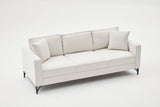 Canapea fixă Berlin, Diverse culori, Diverse configurații, Diverse dimensiuni - Crem - Negru - 220x91x83 cm - 3 locuri | SKU: 825BLC2798 | Canapea fixă Berlin, varianta Crem - Negru - 220x91x83 cm - 3 locuri, produs pentru amenajarea locuinței, disponibil online în România la CasaMob