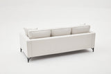 Canapea fixă Berlin, Diverse culori, Diverse configurații, Diverse dimensiuni - Crem - Negru - 220x91x83 cm - 3 locuri | SKU: 825BLC2798 | Canapea fixă Berlin, varianta Crem - Negru - 220x91x83 cm - 3 locuri, produs pentru amenajarea locuinței, disponibil online în România la CasaMob