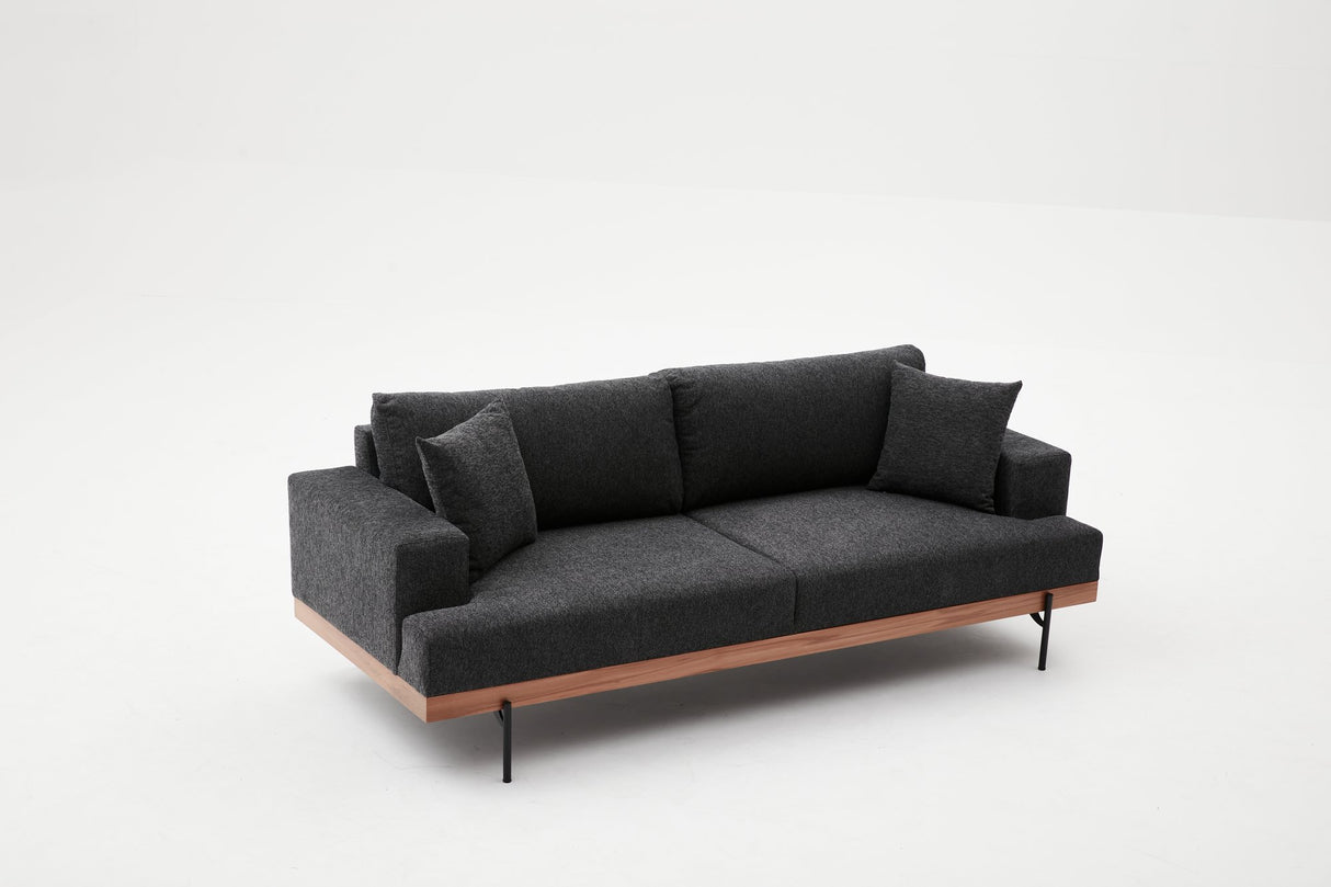 Canapea fixă 3 locuri Liva, Diverse culori, Diverse dimensiuni - Antracit - 227x94x76 cm | SKU: 825BLC2818 | Canapea fixă 3 locuri Liva, varianta Antracit - 227x94x76 cm, produs pentru amenajarea locuinței, disponibil online în România la CasaMob
