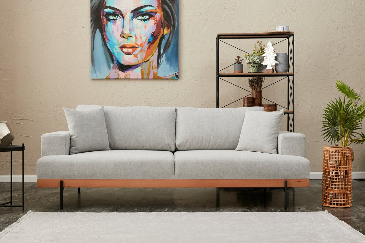 Canapea fixă 3 locuri Liva, Diverse culori, Diverse dimensiuni - Gri - 227x76x94 cm | SKU: 825BLC2820 | Canapea fixă 3 locuri Liva, varianta Gri - 227x76x94 cm, produs pentru amenajarea locuinței, disponibil online în România la CasaMob