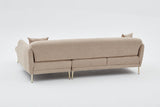 Canapea extensibilă Simena, Colț, 3 piese, Dreapta, Diverse culori, 266x65x80 cm - Bej - Auriu | SKU: 825BLC2830 | Canapea extensibilă Simena, Colț, 3 piese, Dreapta, 266x65x80 cm, varianta Bej - Auriu, produs pentru amenajarea locuinței, disponibil online în România la CasaMob