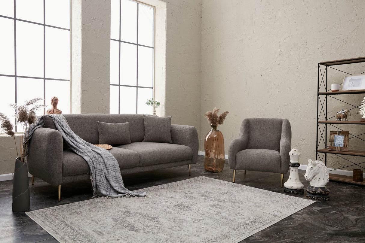 Canapea extensibilă Simena, 3 locuri, Diverse culori, 210x95x80 cm - Gri - Auriu | SKU: 825BLC2838 | Canapea extensibilă Simena, 3 locuri, 210x95x80 cm, varianta Gri - Auriu, produs pentru amenajarea locuinței, disponibil online în România la CasaMob