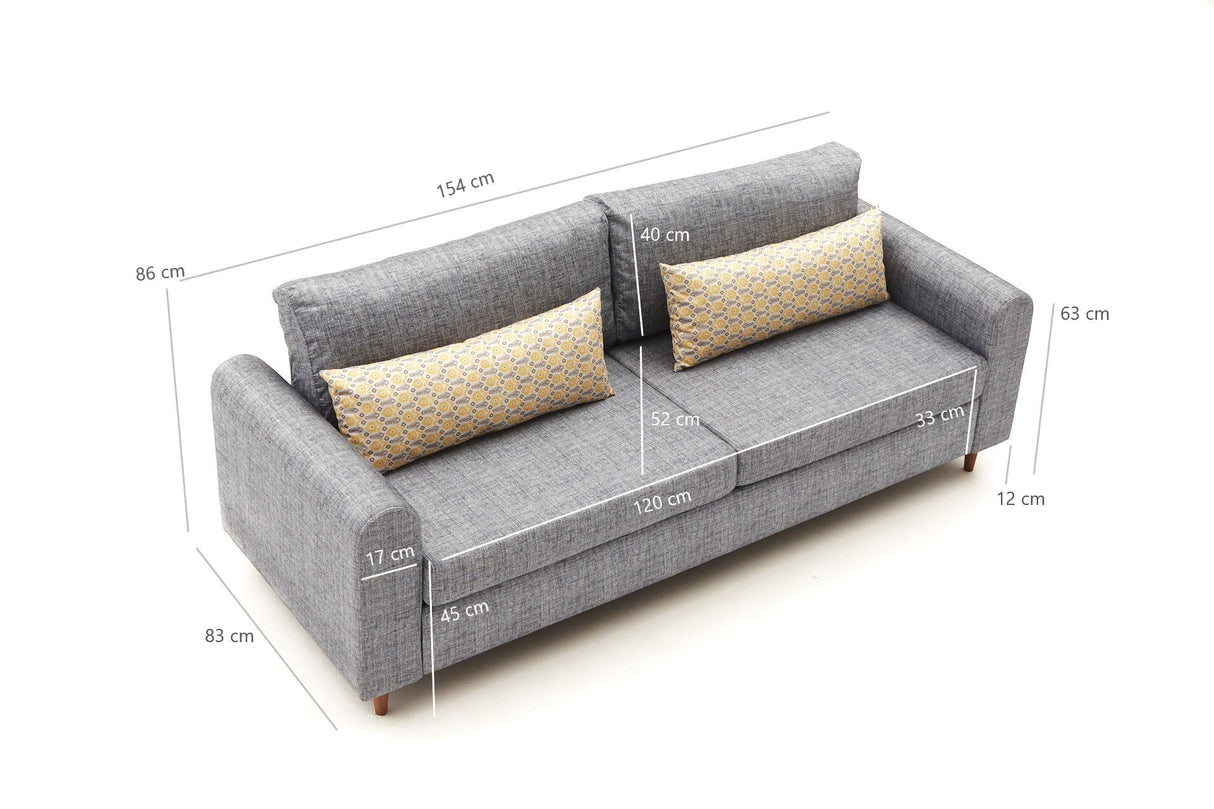 Canapea fixă Salem, Diverse culori, Diverse configurații, Diverse dimensiuni - Gri - 154x83x86 cm - 2 locuri | SKU: 825BLC2840 | Canapea fixă Salem, varianta Gri - 154x83x86 cm - 2 locuri, produs pentru amenajarea locuinței, disponibil online în România la CasaMob