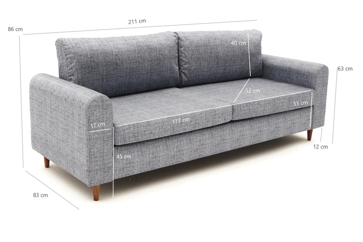 Canapea fixă Salem, Diverse culori, Diverse configurații, Diverse dimensiuni - Gri - 211x83x86 cm - 3 locuri | SKU: 825BLC2846 | Canapea fixă Salem, varianta Gri - 211x83x86 cm - 3 locuri, produs pentru amenajarea locuinței, disponibil online în România la CasaMob