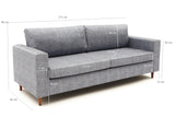 Canapea fixă Step, Diverse culori, Diverse configurații, Diverse dimensiuni - Gri - 211x83x86 cm - 3 locuri | SKU: 825BLC2849 | Canapea fixă Step, varianta Gri - 211x83x86 cm - 3 locuri, produs pentru amenajarea locuinței, disponibil online în România la CasaMob