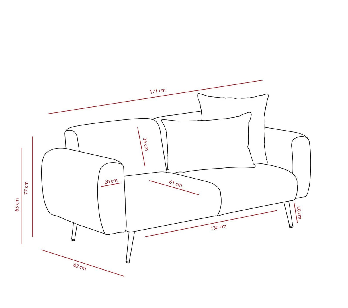 Canapea fixă Side, Diverse culori, Diverse configurații, Diverse dimensiuni - Crem - 171x82x77 cm - 2 locuri | SKU: 825BLC2852 | Canapea fixă Side, varianta Crem - 171x82x77 cm - 2 locuri, produs pentru amenajarea locuinței, disponibil online în România la CasaMob