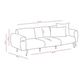Canapea fixă Side, Diverse culori, Diverse configurații, Diverse dimensiuni - Gri deschis - 235x82x77 cm - 3 locuri | SKU: 825BLC2882 | Canapea fixă Side, varianta Gri deschis - 235x82x77 cm - 3 locuri, produs pentru amenajarea locuinței, disponibil online în România la CasaMob