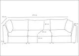 Canapea fixă 3 locuri Mottona 3-Seat, Diverse culori, 90x90x84 cm - Crem | SKU: 825BLC2866 | Canapea fixă 3 locuri Mottona 3-Seat, 90x90x84 cm, varianta Crem, produs pentru amenajarea locuinței, disponibil online în România la CasaMob