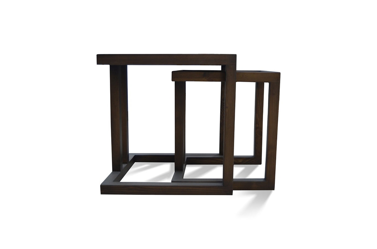 Set 2 măsuțe de cafea Santan, Negru, 40x50x50 cm