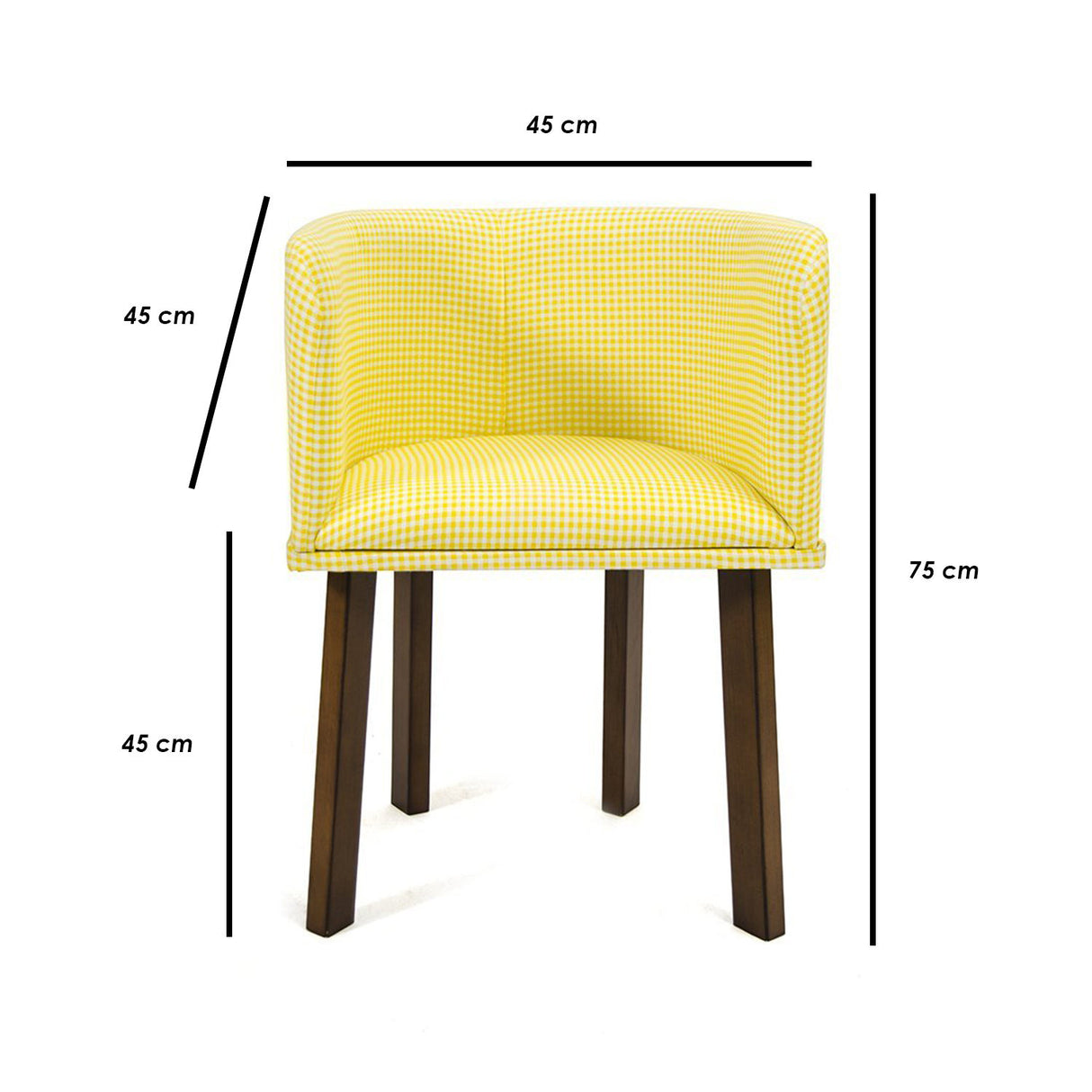 Scaun Plung, Nuc - Galben, 45x45x75 cm