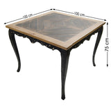 Masă dining Pina Large, Beech - Maro - Negru, 100x100x75 cm