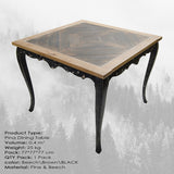 Masă dining Pina Medium, Beech - Maro - Negru, 75x75x75 cm