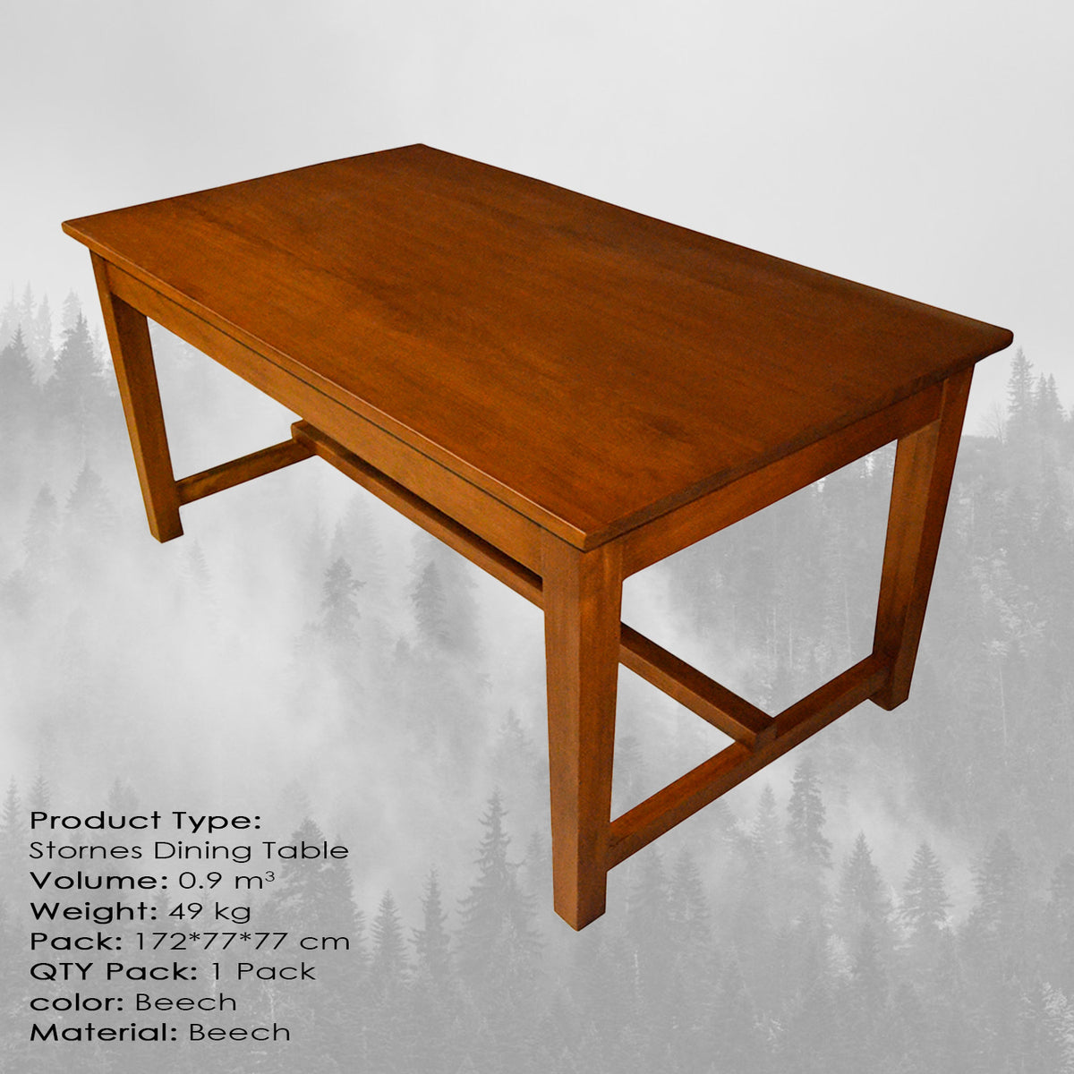 Masă dining Stornes Medium, Beech, SKU 829MSV4038, imagine 1