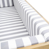 Canapea fixă 3 locuri Cocos Large, Pin - Alb - Gri, 225x75x70 cm