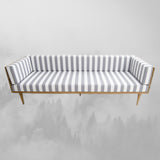 Canapea fixă 3 locuri Cocos Medium, Pin - Alb - Gri, 180x75x70 cm