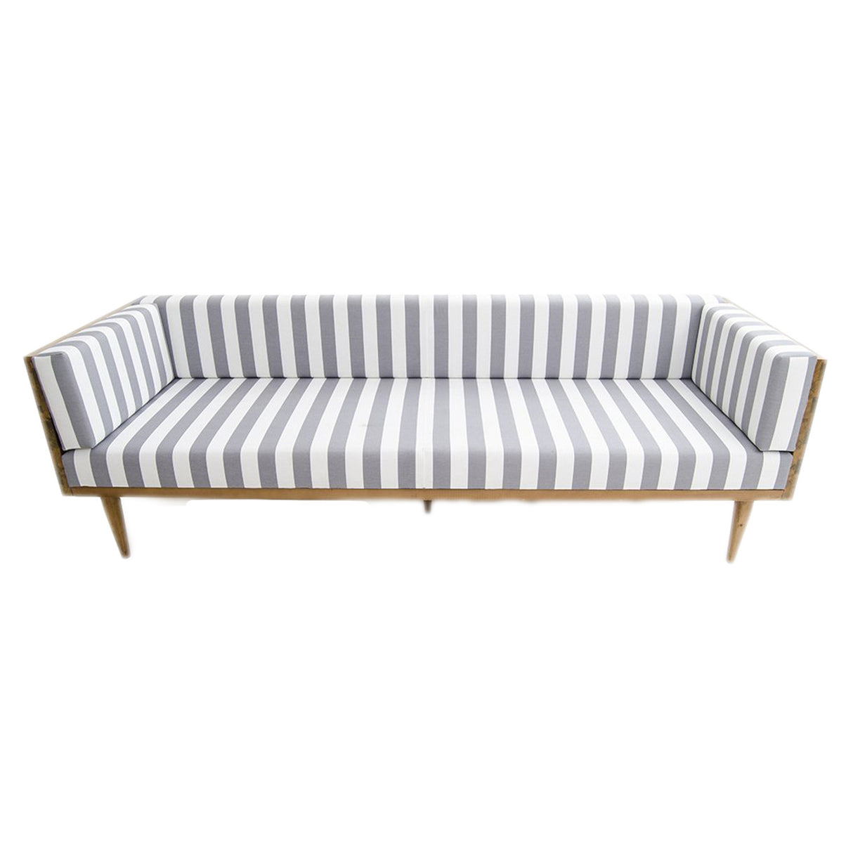 Canapea fixă 3 locuri Cocos Medium, Pin - Alb - Gri, 180x75x70 cm