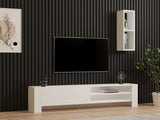Comodă TV Naz, Alb, 160x27x33 cm