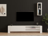 Comodă TV Naz, Alb, 160x27x33 cm