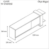 Comodă TV Gaye, Nuc - Alb, 120x25x37 cm