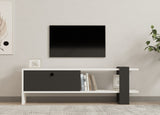 Comodă TV Funda, Antracit - Alb, 120x25x37 cm