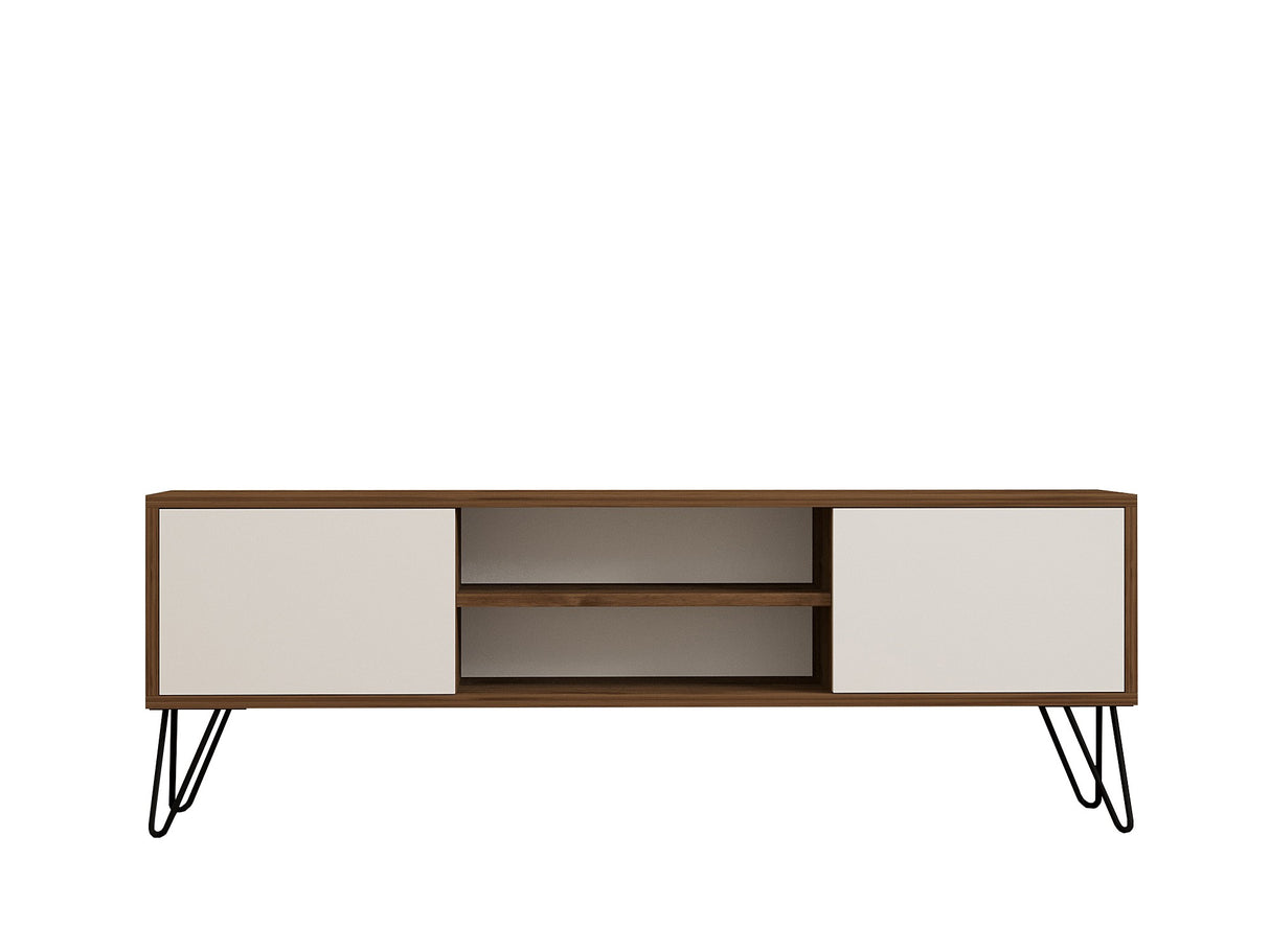 Comodă TV Eva, Nuc - Alb, 140x30x50 cm