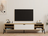 Comodă TV Santa, Stejar safir - Alb, 160x40x36 cm