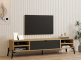 Comodă TV Santa - Sapphire Oak, Antracite, Stejar safir - Antracit, 160x40x36 cm