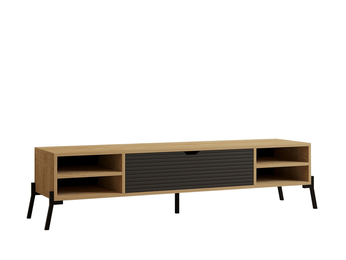 Comodă TV Santa - Sapphire Oak, Antracite, Stejar safir - Antracit, 160x40x36 cm