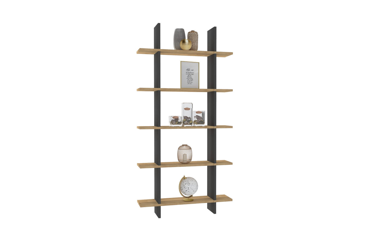 Bibliotecă Lina, Sapphire - Antracit, 80x20x160 cm