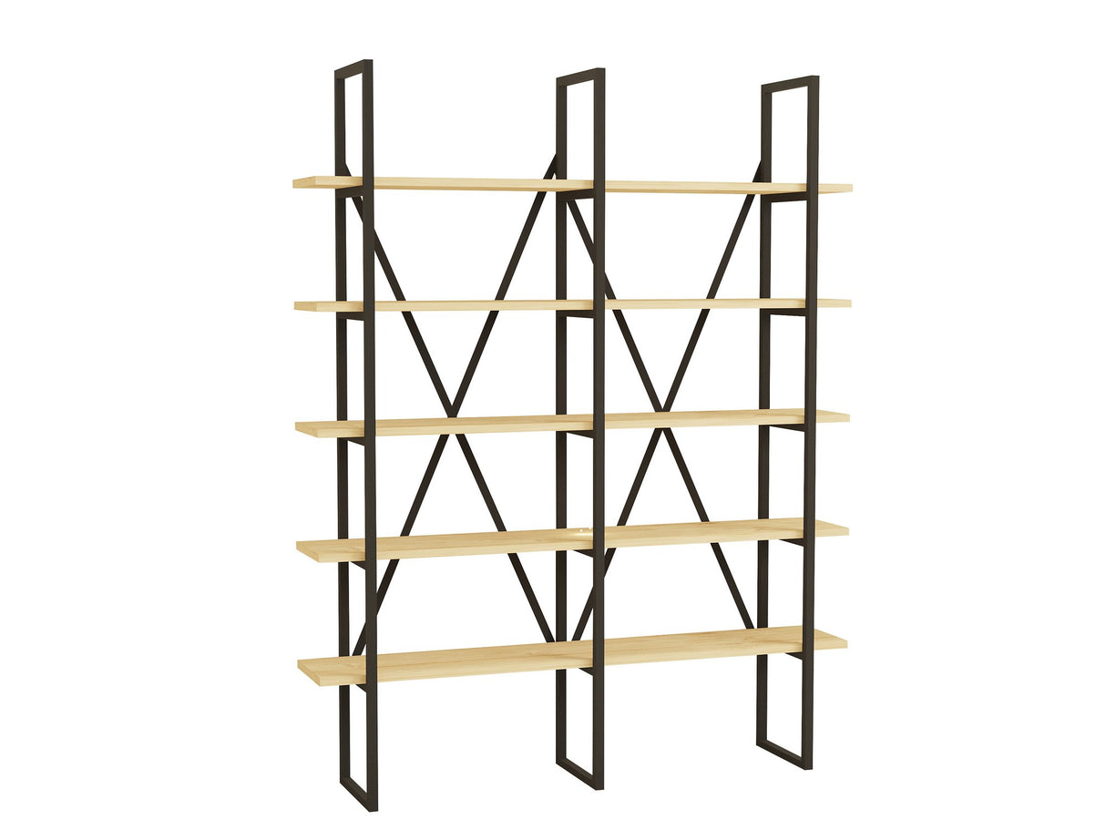 Bibliotecă Heybeliada, Sapphire - Negru, 126x26x160 cm