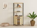 Bibliotecă Metela, Sapphire - Negru, 70x34x162 cm