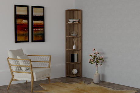 Bibliotecă Levanzo, Nuc, 25x25x160 cm