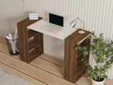 Birou Handy, Nuc - Alb, 124x44x75 cm
