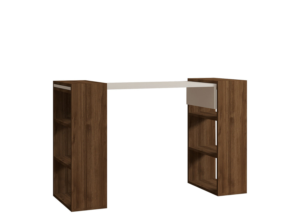 Birou Handy, Nuc - Alb, 124x44x75 cm