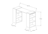 Birou Handy, Nuc - Alb, 124x44x75 cm