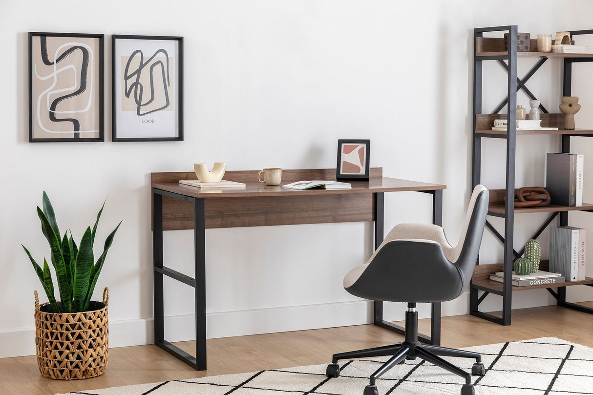 Birou Rana, Nuc - Negru, 112x60x79 cm
