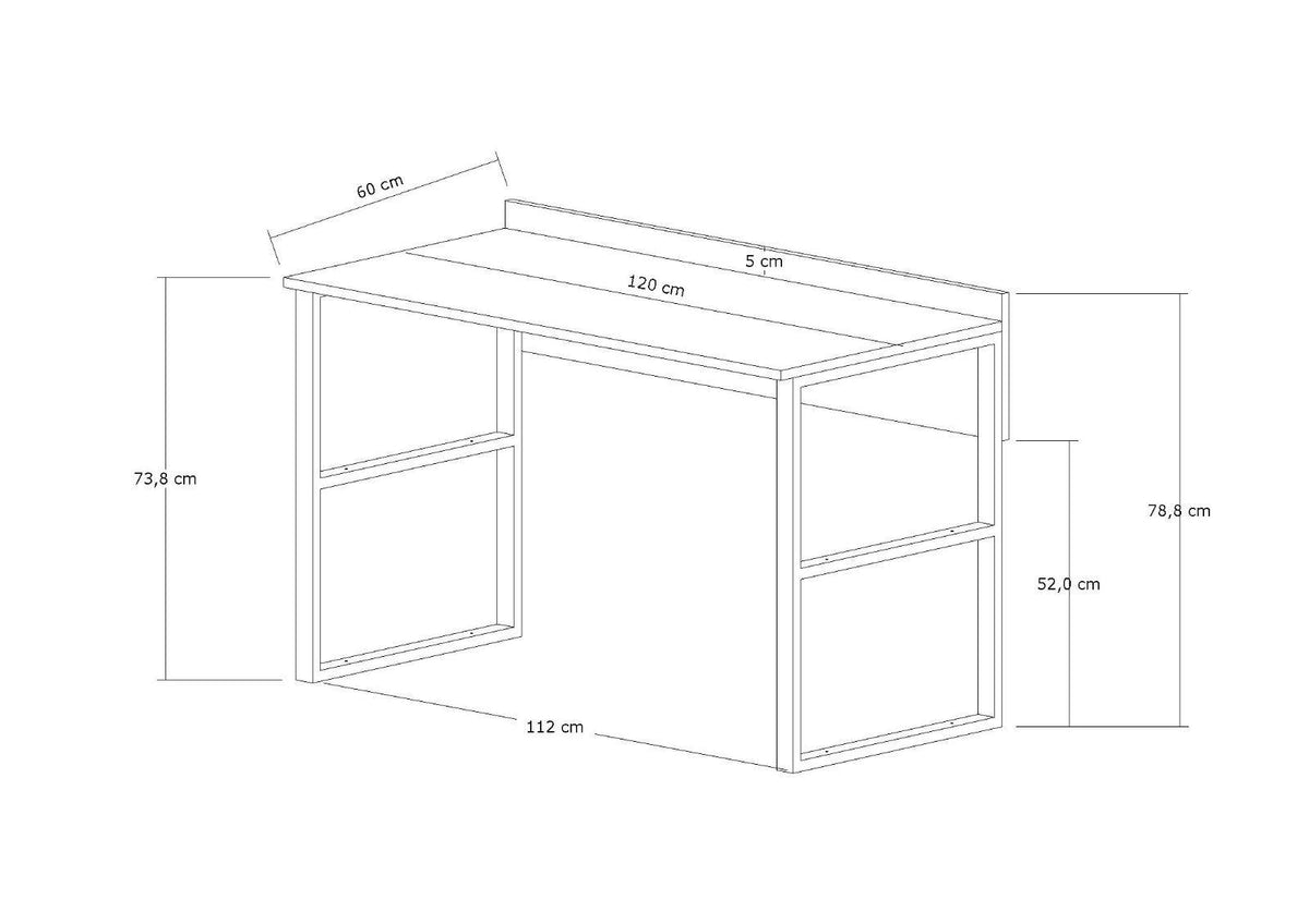 Birou Deha, Sapphire - Negru, 112x60x78.8 cm, SKU 835PUQ3832, imagine 5