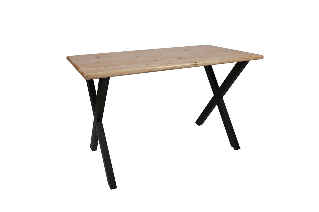 Masă cu scaune 5 bucăți Alvesta, Natur - Negru, 125x66x77 cm