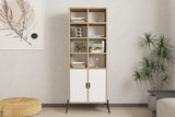 Bibliotecă Lido, Stejar safir - Alb, 59x30x160 cm