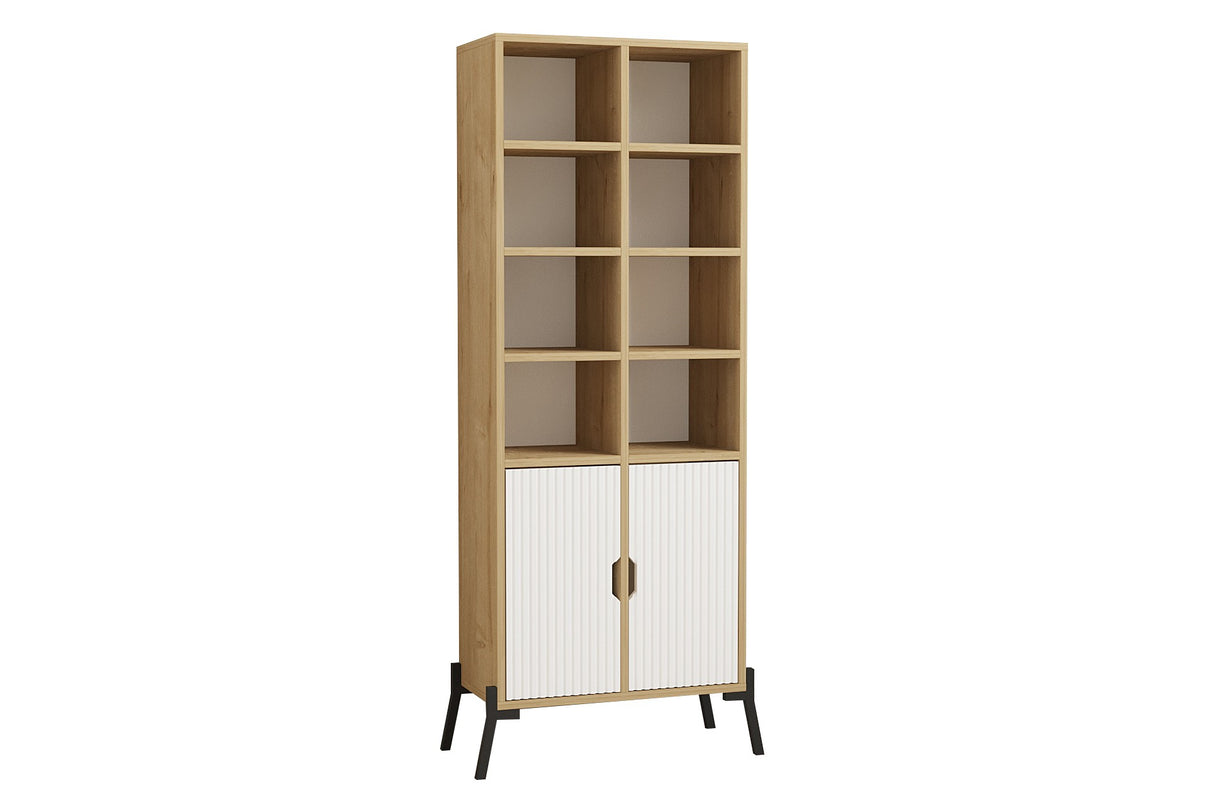 Bibliotecă Lido, Stejar safir - Alb, 59x30x160 cm