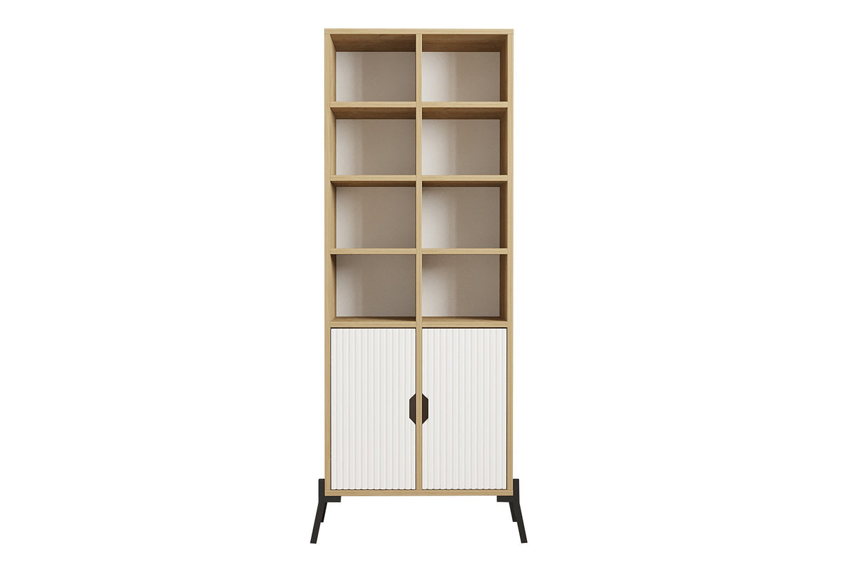 Bibliotecă Lido, Stejar safir - Alb, 59x30x160 cm