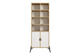 Bibliotecă Lido, Stejar safir - Alb, 59x30x160 cm