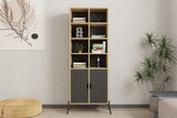 Bibliotecă Lido - Sapphire Oak, Antracite, Stejar safir - Antracit, 59x30x160 cm