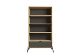 Bibliotecă Numana - Sapphire Oak, Antracite, Stejar safir - Antracit, 84x30x160 cm