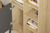 Bibliotecă Otranto - Sapphire Oak, Antracite, Stejar safir - Antracit, 59x30x160 cm