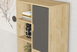 Bibliotecă Otranto - Sapphire Oak, Antracite, Stejar safir - Antracit, 59x30x160 cm