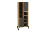 Bibliotecă Otranto - Sapphire Oak, Antracite, Stejar safir - Antracit, 59x30x160 cm